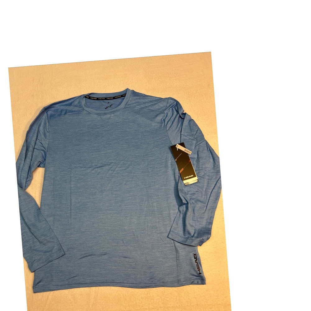 Head Guard LS Crew Mens Sky Heather Blue Performance Long Sleeve Shirt HEM234TL